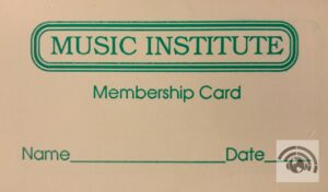 Music Institute Membership Card